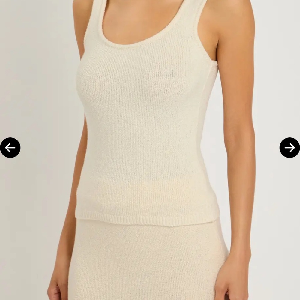 Almada Label Knitted Boucle Tank Top Off White size XS